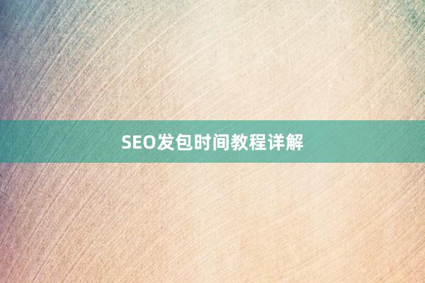 SEO发包时间教程详解